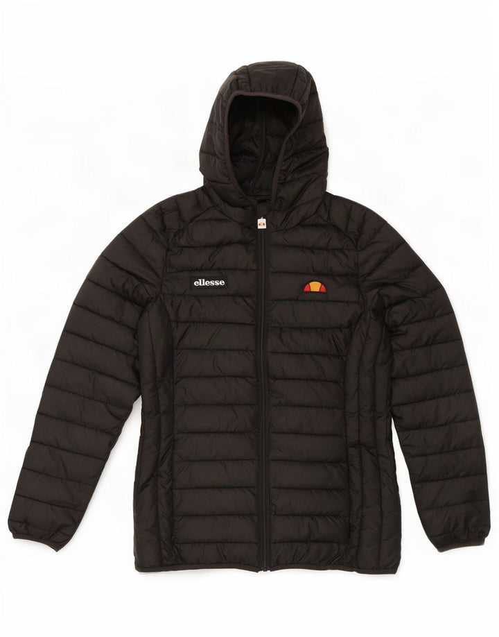 Ellesse Womens Hooded Padded Jacket UK 14 Large Black Polyester
