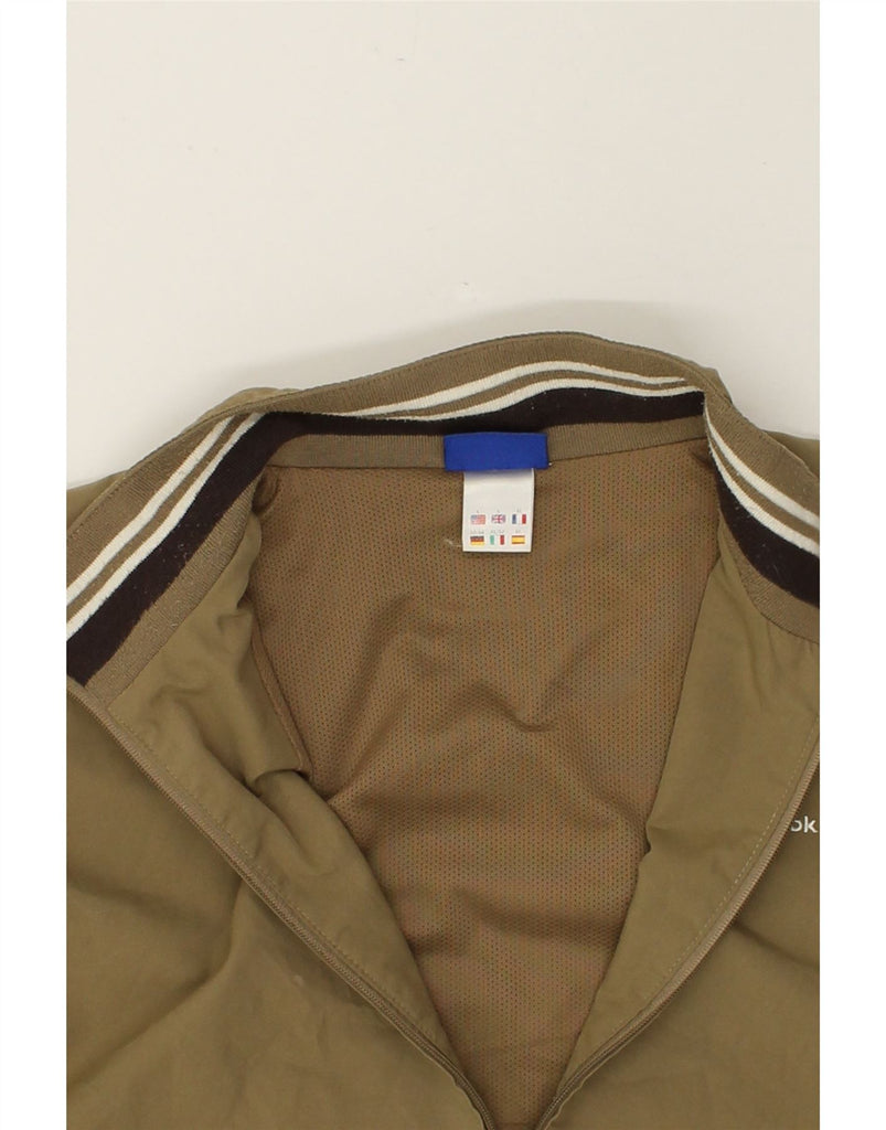 REEBOK Mens Bomber Jacket UK 40 Large Khaki Polyester | Vintage Reebok | Thrift | Second-Hand Reebok | Used Clothing | Messina Hembry 