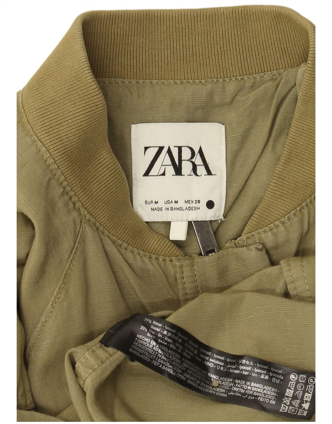 Zara Womens Oversized Overcoat UK 14 Medium Khaki Lyocell