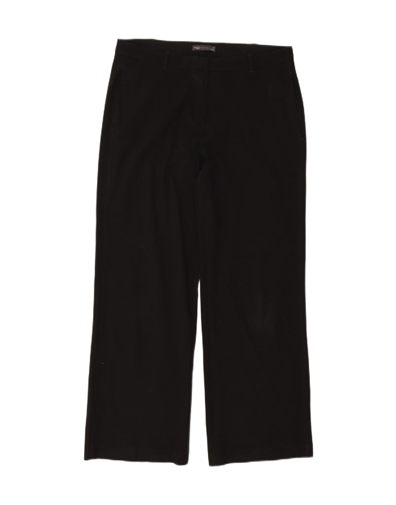 MARKS & SPENCER Womens Straight Chino Trousers UK 16 Large W36 L32 Black Vintage Marks & Spencer and Second-Hand Marks & Spencer from Messina Hembry 