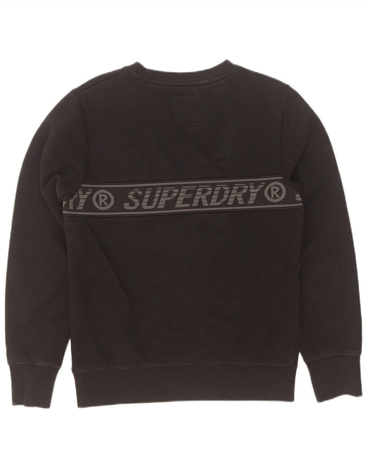 Superdry Mens Graphic Sweatshirt Jumper Small Black Cotton