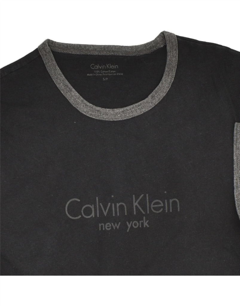 CALVIN KLEIN Mens Graphic T-Shirt Top Small Black Cotton | Vintage Calvin Klein | Thrift | Second-Hand Calvin Klein | Used Clothing | Messina Hembry 