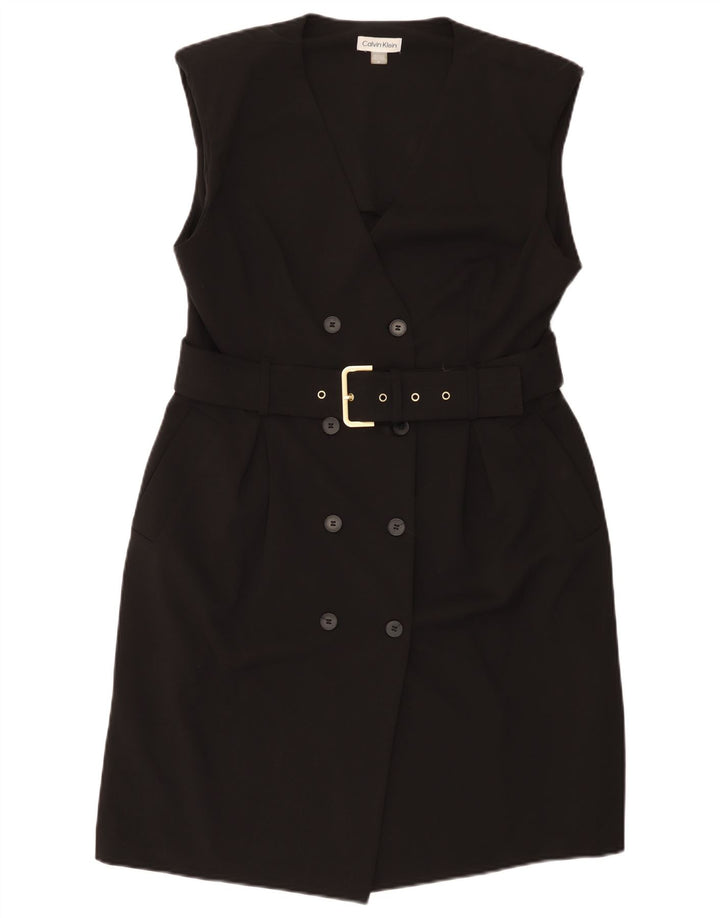 Calvin Klein Womens Sleeveless Sheath Dress US 14 Large Black Polyester