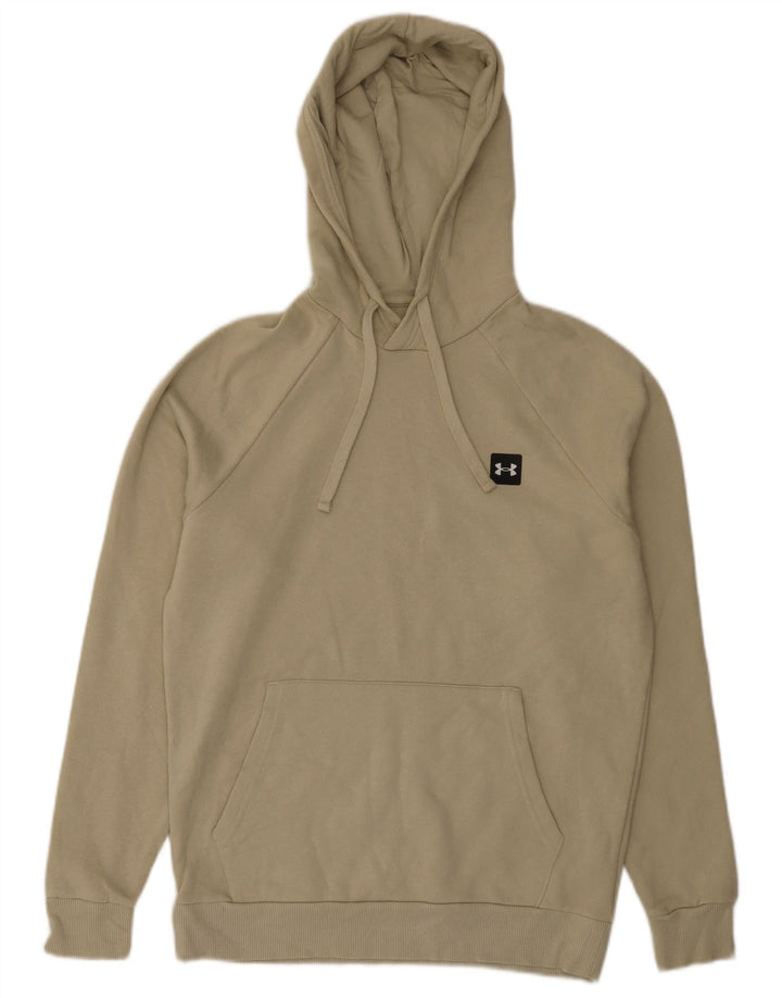 Under Armour Mens Hoodie Jumper Small Beige Cotton