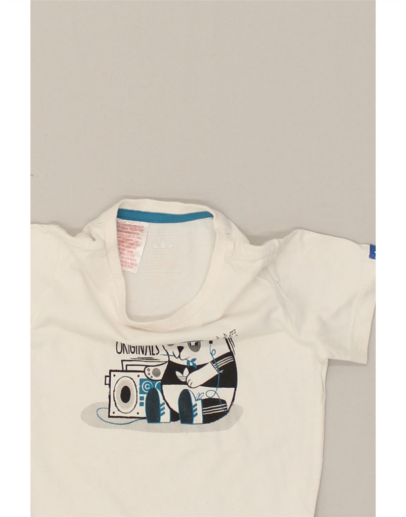 ADIDAS Baby Boys Graphic T-Shirt Top 18-24 Months White Cotton | Vintage Adidas | Thrift | Second-Hand Adidas | Used Clothing | Messina Hembry 