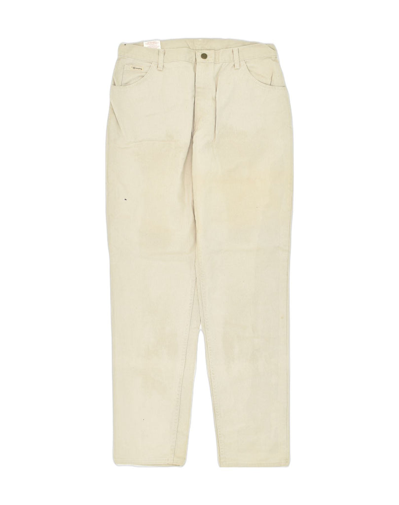 WRANGLER Mens Straight Casual Trousers US 16 2XL W34 L33 Off White Cotton | Vintage Wrangler | Thrift | Second-Hand Wrangler | Used Clothing | Messina Hembry 