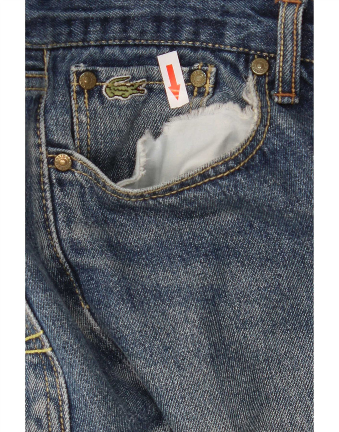 Lacoste Mens Straight Jeans W36 L30 Blue Cotton