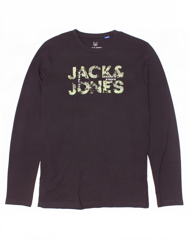 Jack & Jones Boys Graphic Top Long Sleeve 13-14 Years Black
