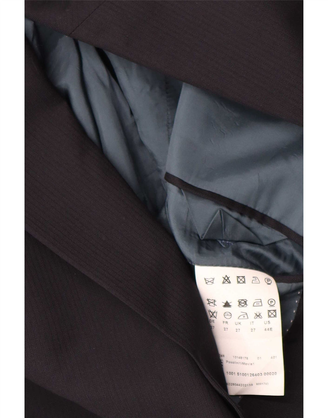 Hugo Boss Mens 2 Button Blazer Jacket UK 42 XL Navy Blue Pinstripe Wool