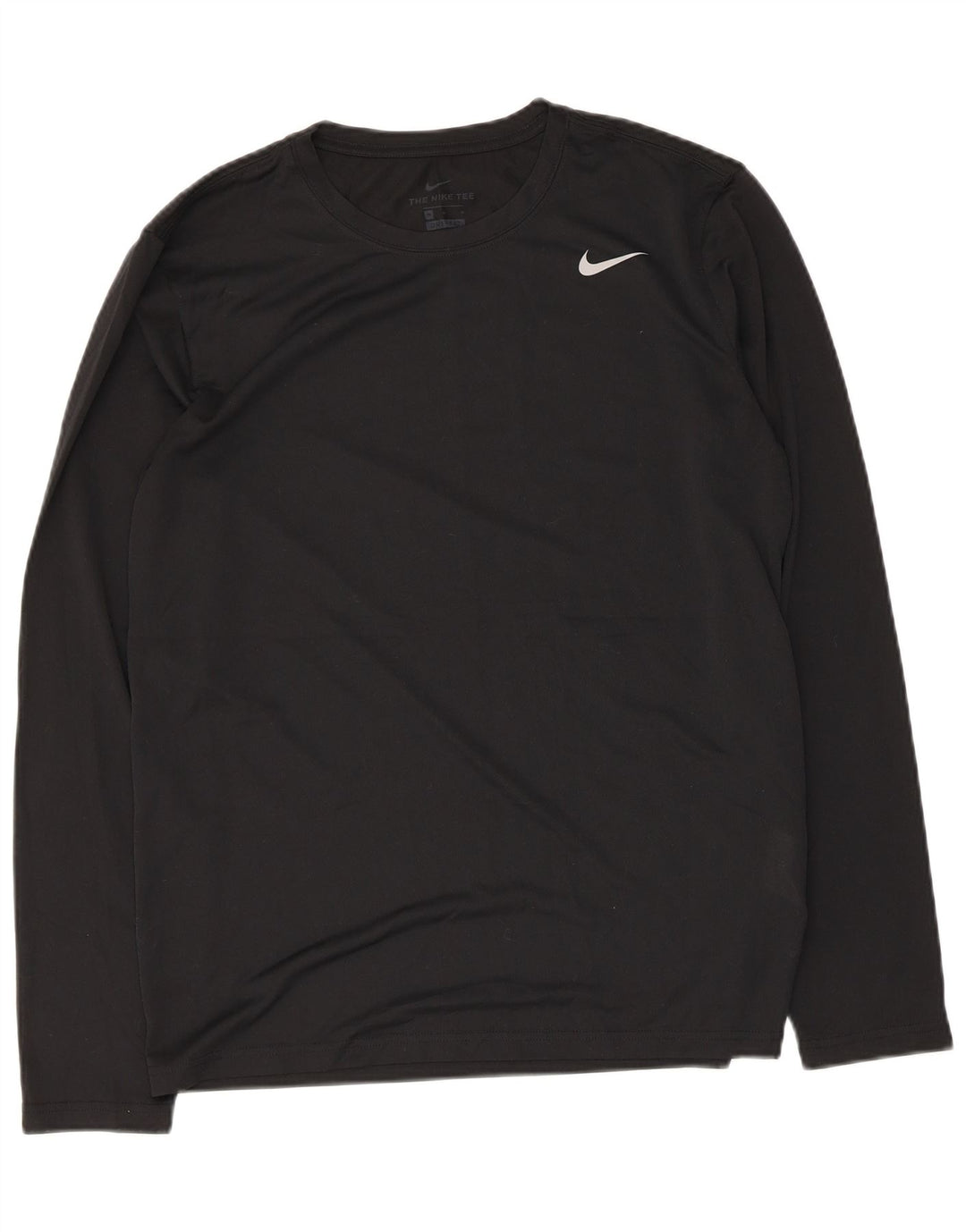 Nike Mens Dri Fit Top Long Sleeve Medium Black Polyester