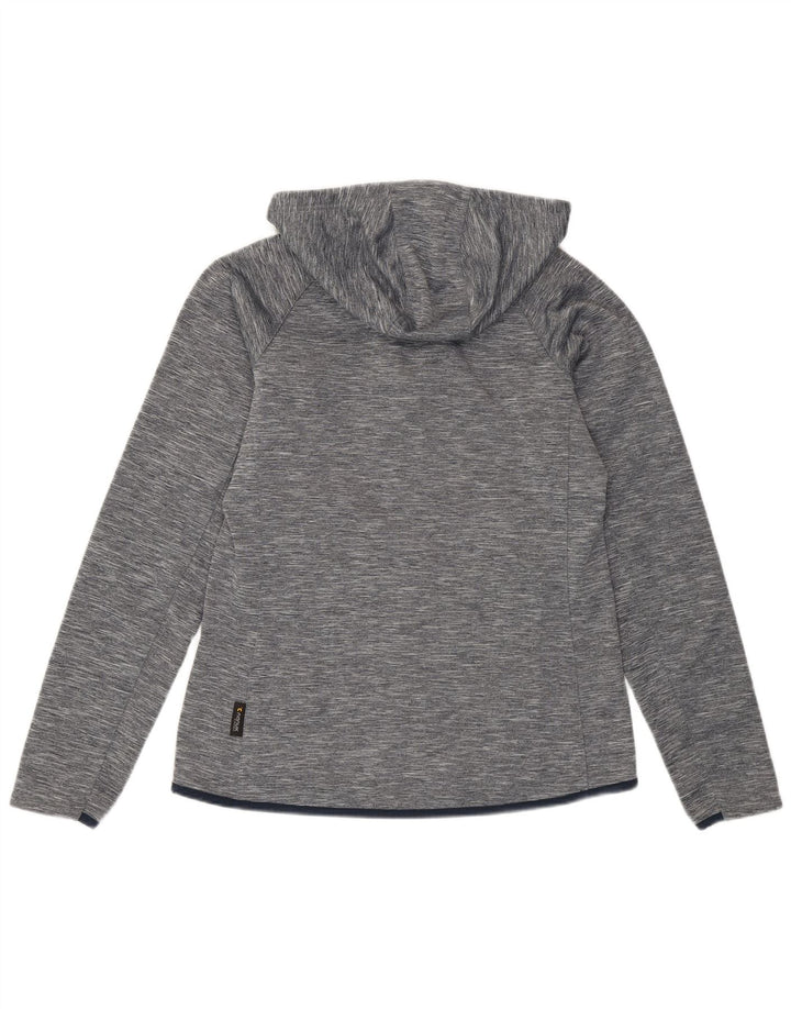 Jack Wolfskin Womens Zip Hoodie Sweater UK 12 medium Grey Flecked Polyester