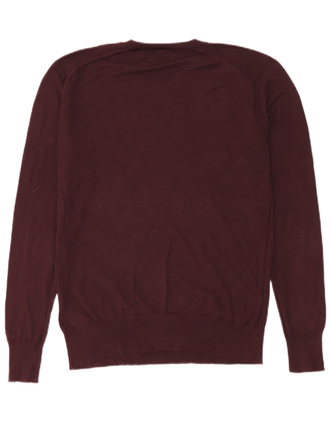 All Saints Mens Crew Neck Jumper Sweater Medium Burgundy Cotton