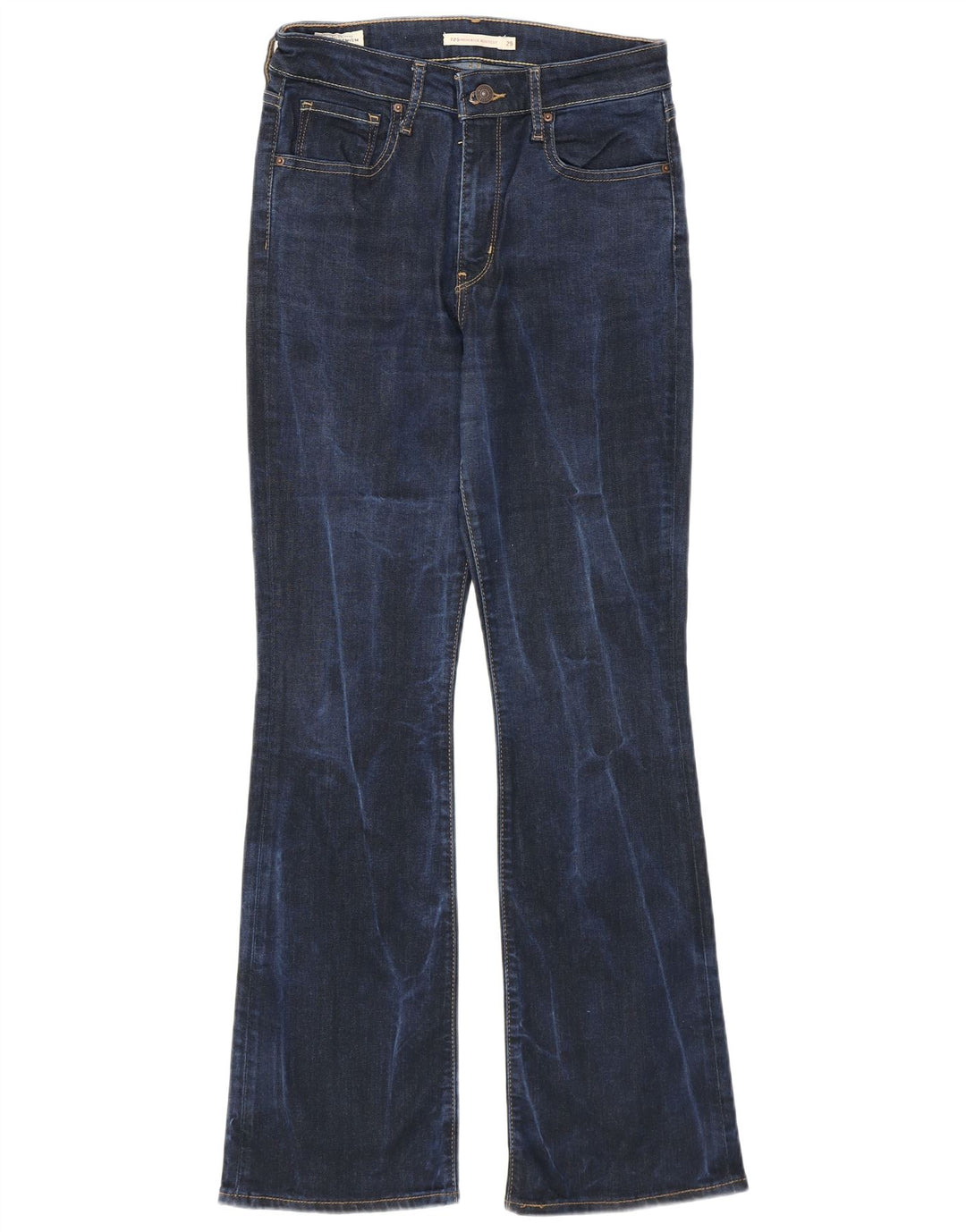 Levi's Womens 725 High Rise Bootcut Jeans W29 L30 Navy Blue Lyocell