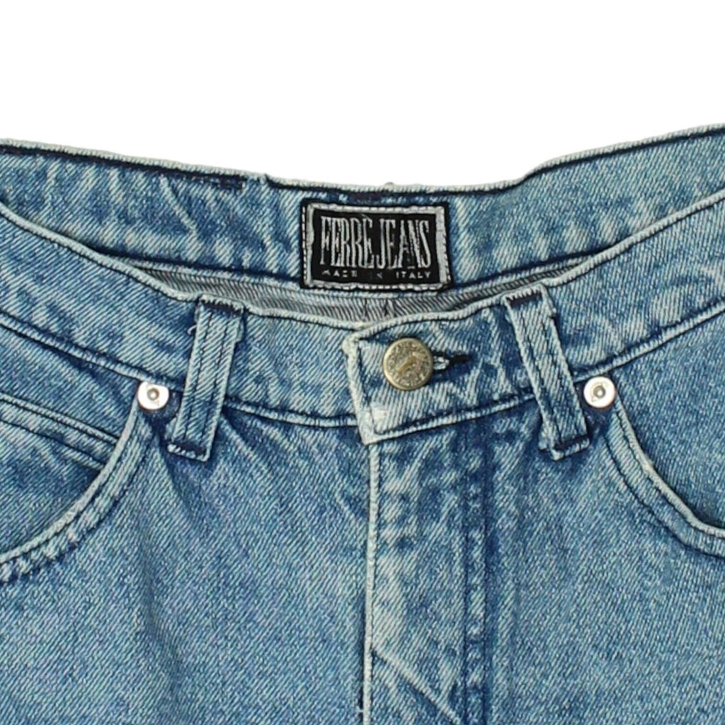 Ferre Womens Blue High Waisted Mom Jeans | Vintage High End Designer Denim VTG | Vintage Messina Hembry | Thrift | Second-Hand Messina Hembry | Used Clothing | Messina Hembry 