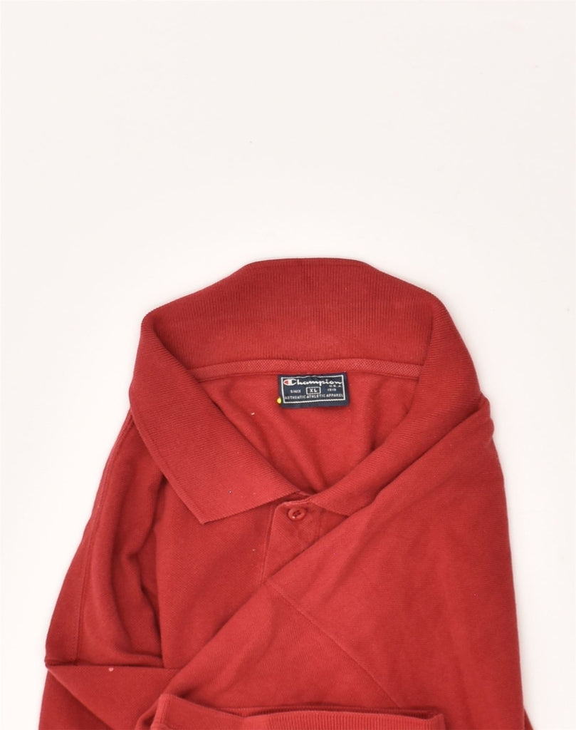 CHAMPION Mens Polo Shirt XL Red Cotton | Vintage Champion | Thrift | Second-Hand Champion | Used Clothing | Messina Hembry 