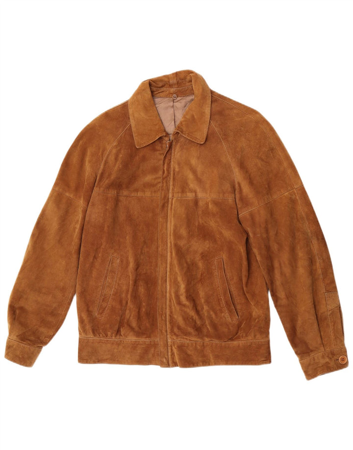 Vintage Mens Suede Jacket UK 36 Small Beige