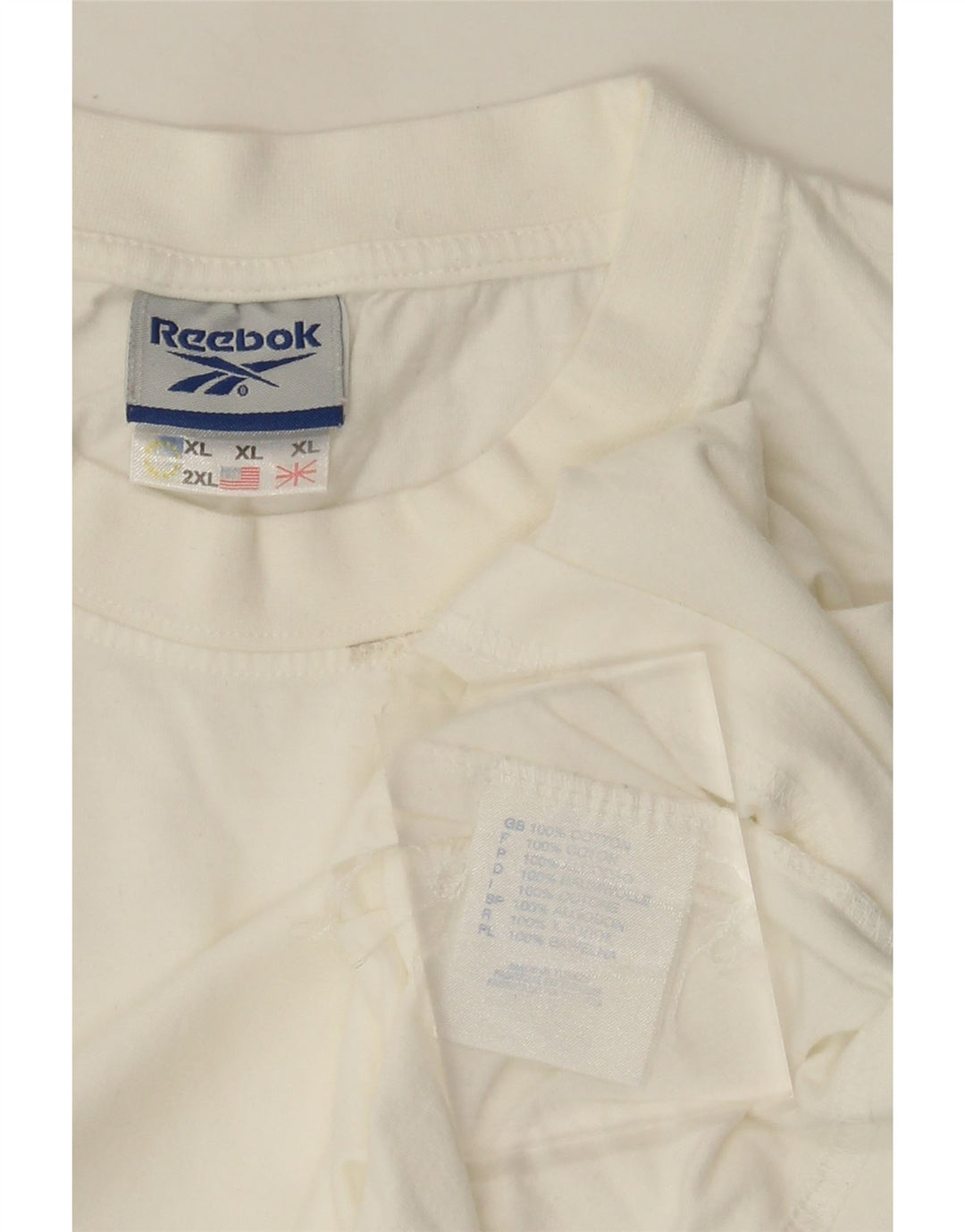 Reebok Mens T-Shirt Top XL White Cotton