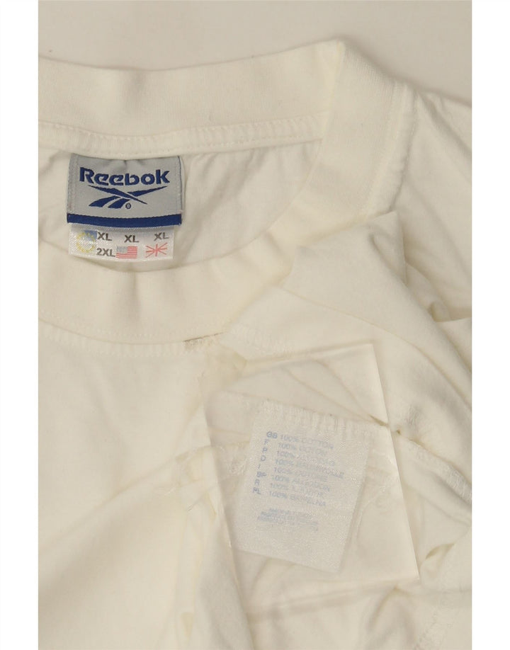 Reebok Mens T-Shirt Top XL White Cotton
