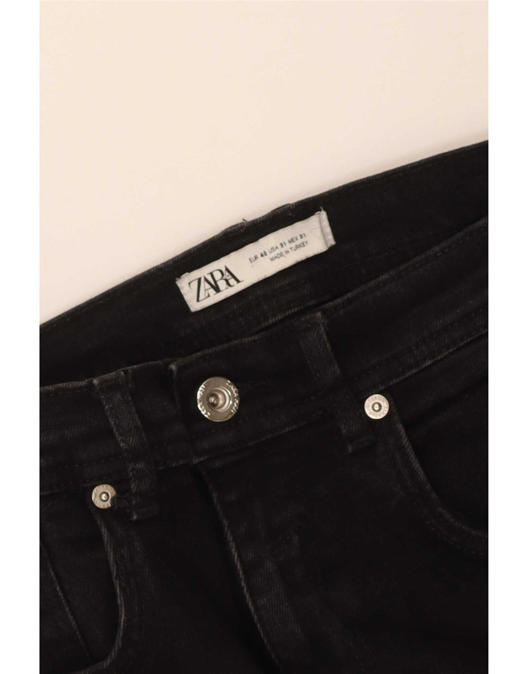 Zara Mens Cropped Jeans EU 40 Medium W31 L25 Black