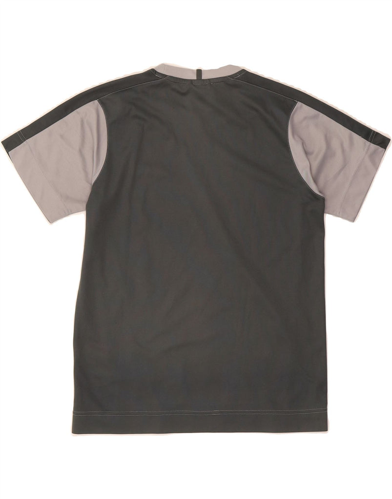 ADIDAS Boys Climalite T-Shirt Top 13-14 Years Grey Colourblock Polyester Vintage Adidas and Second-Hand Adidas from Messina Hembry 