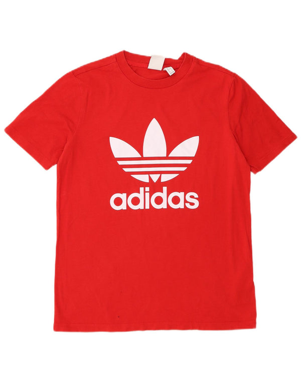 Adidas Womens Graphic T-Shirt Top UK 14 Medium Red Cotton
