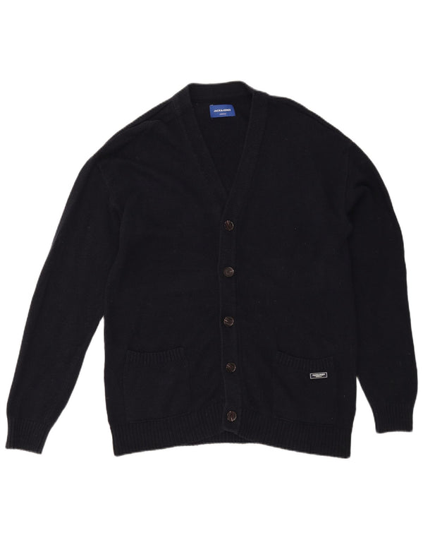 Jack & Jones Mens Cardigan Sweater Medium Navy Blue Cotton