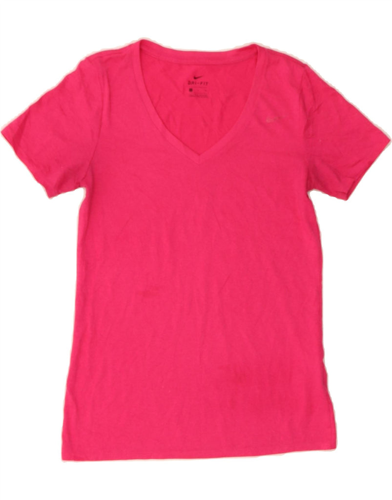 NIKE Womens Dri Fit T-Shirt Top UK 8 Small Pink Polyester Vintage Nike and Second-Hand Nike from Messina Hembry 