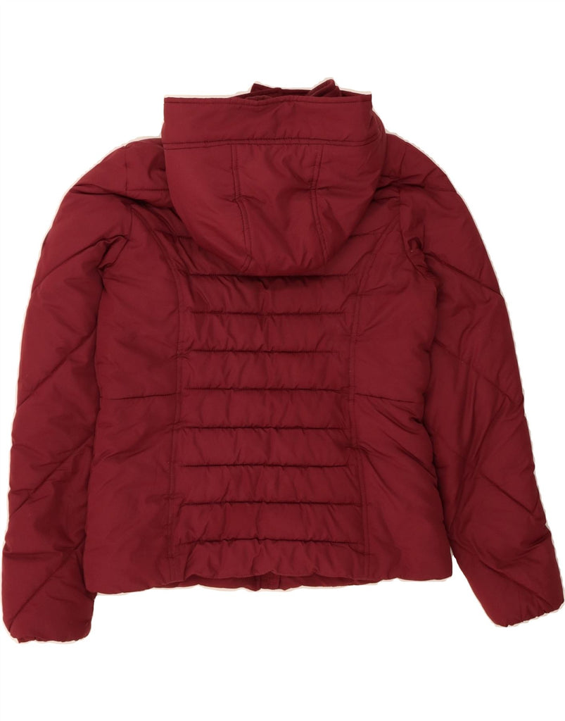 HOLLISTER Womens Hooded Padded Jacket UK 10 Small Burgundy Polyester Vintage Hollister and Second-Hand Hollister from Messina Hembry 