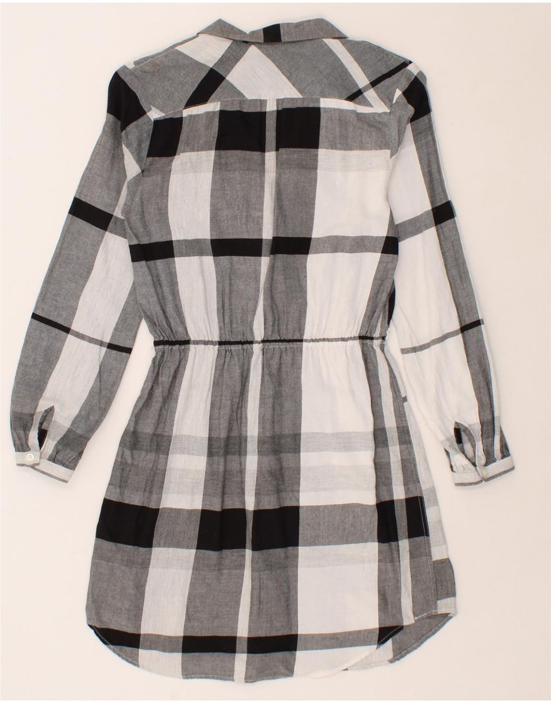 JACK WILLS Womens Pullover Shirt Dress UK 8 Small Grey Check Cotton Vintage Jack Wills and Second-Hand Jack Wills from Messina Hembry 