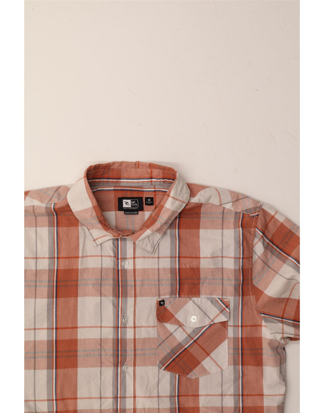 RIP CURL Mens Standard Fit Short Sleeve Shirt Medium Brown Check Cotton Vintage Rip Curl and Second-Hand Rip Curl from Messina Hembry 