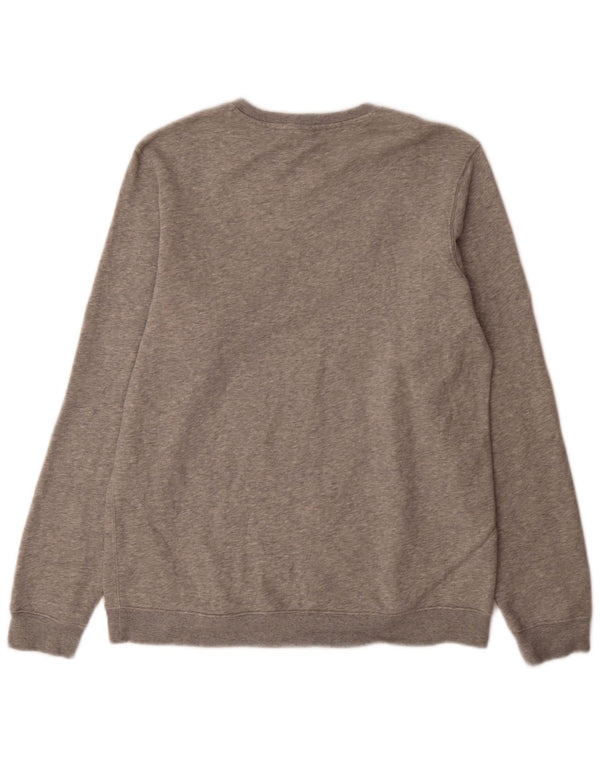 Nike Mens Graphic Sweatshirt Jumper Medium Grey Flecked Cotton