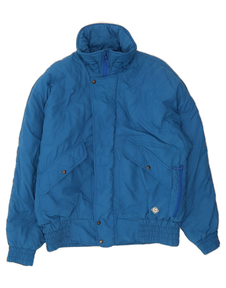 MAIER Mens Bomber Padded Jacket IT 52 XL Blue Polyester Vintage Maier and Second-Hand Maier from Messina Hembry 