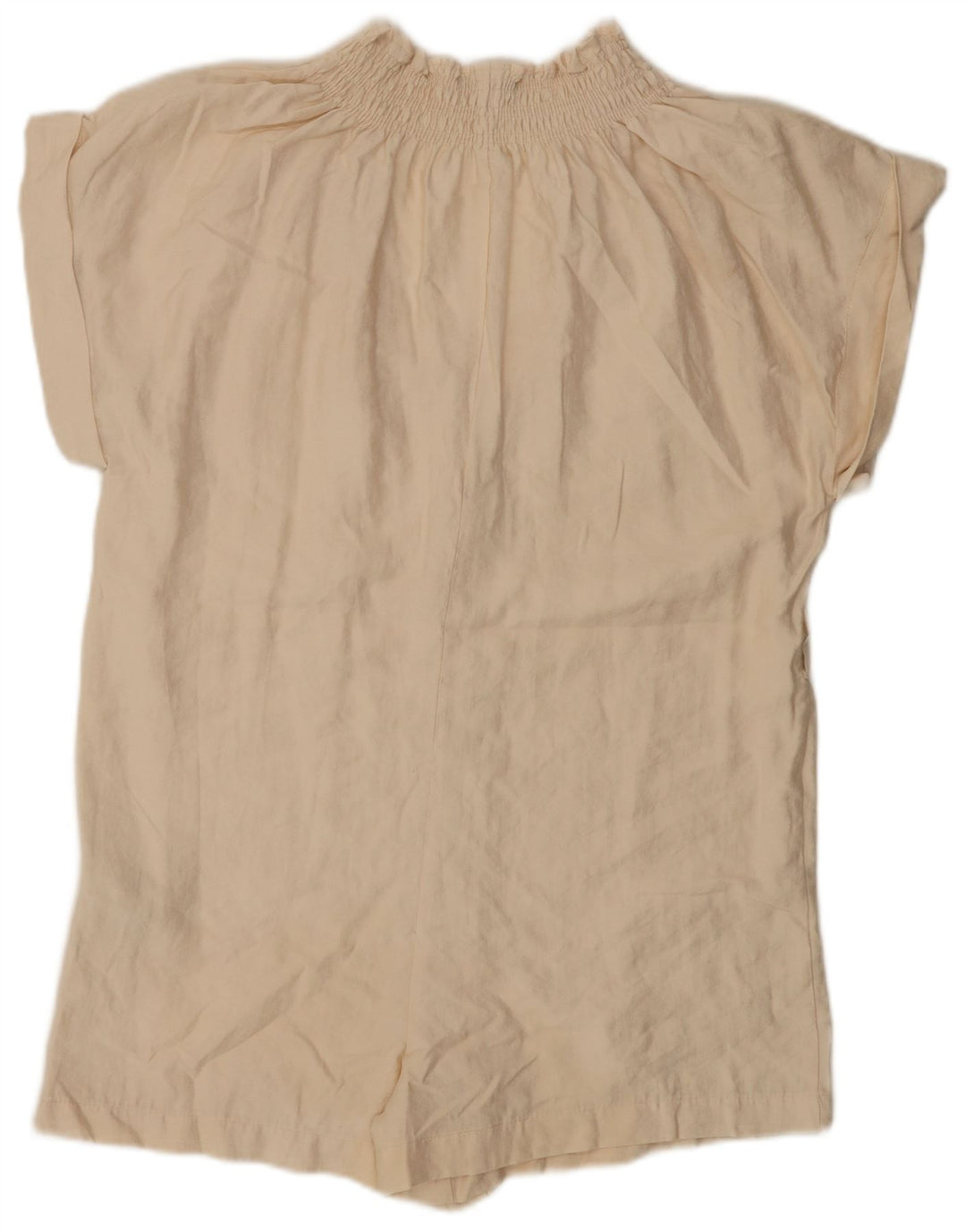 ZARA Womens Oversized Playsuit UK 6 XS Beige Lyocell