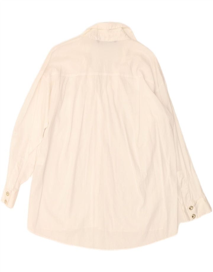 ZARA Womens Oversized Shirt UK 10 Small White Lyocell Vintage Zara and Second-Hand Zara from Messina Hembry 