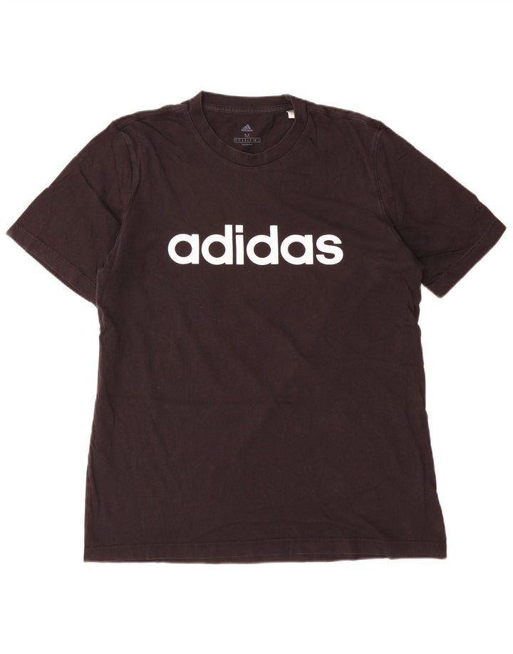 ADIDAS Mens Graphic T-Shirt Top Medium Black Cotton