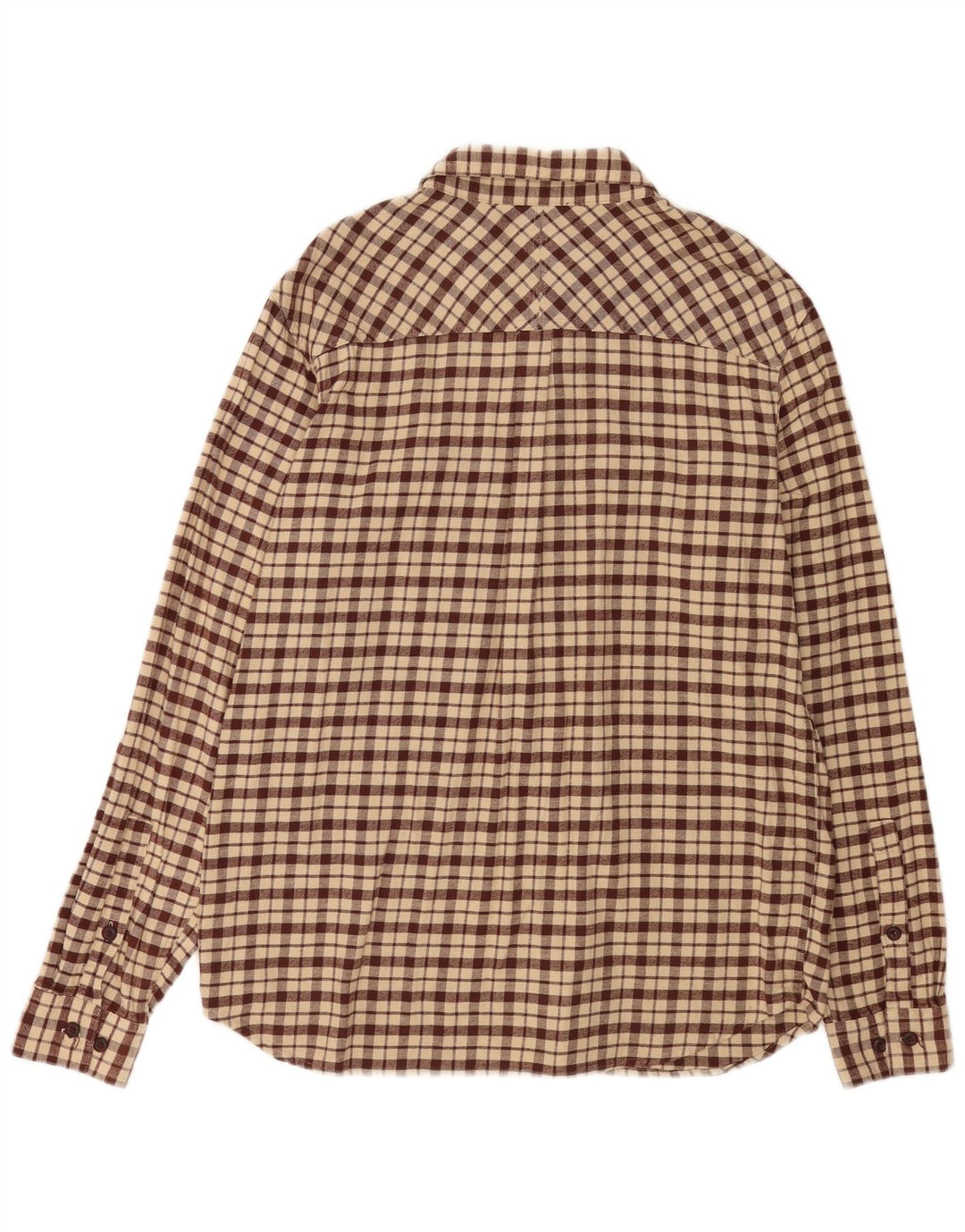 Columbia Mens Active Flannel Shirt XL Beige Check Cotton