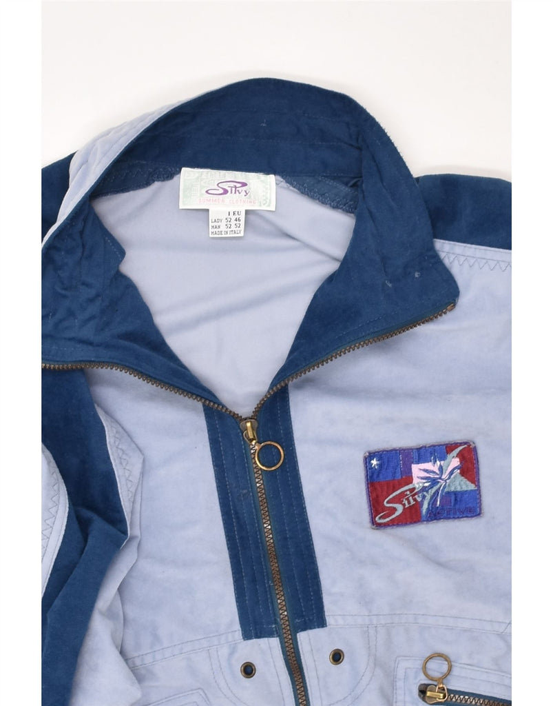 SILVY Womens Tracksuit Top Jacket EU 46 XL Blue Colourblock | Vintage Silvy | Thrift | Second-Hand Silvy | Used Clothing | Messina Hembry 