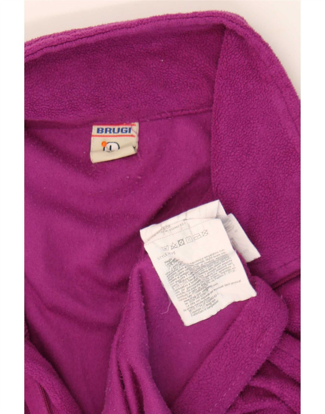 Brugi Womens Zip Neck Fleece Jumper UK 16 Large Purple Polyester