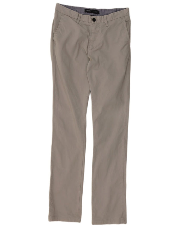 Zara Mens Slim Chino Trousers EU 38 Small W30 L34 Grey