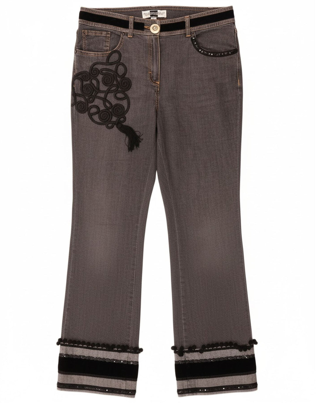 MARIA GRAZIA SEVERI Womens Bootcut Jeans IT 44 Medium W32 L31 Grey