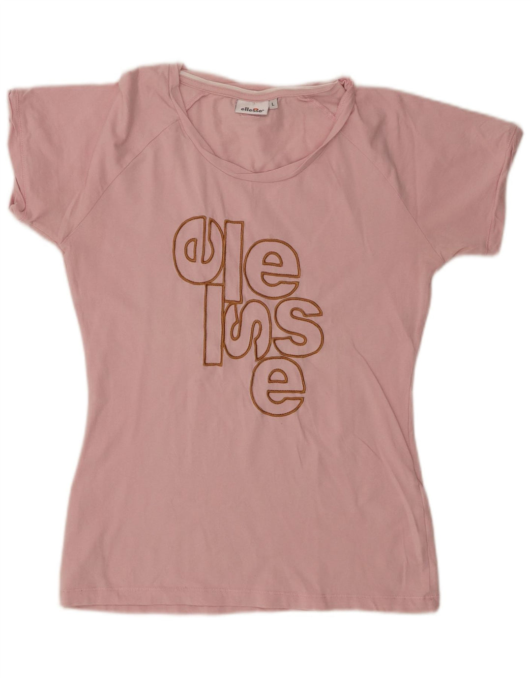 Ellesse Womens Graphic T-Shirt Top UK 14 Large Pink Cotton