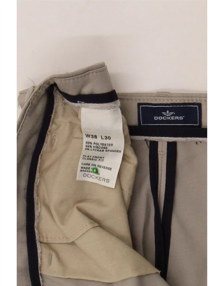 Dockers Mens Classic Fit Suit Trousers  W38 L30 Grey Polyester