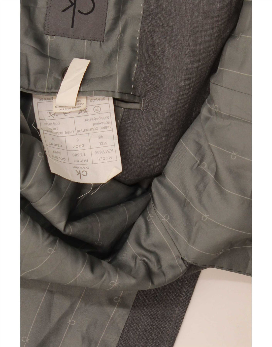 Calvin Klein Mens 2 Button Blazer Jacket IT 48 Medium Grey Wool