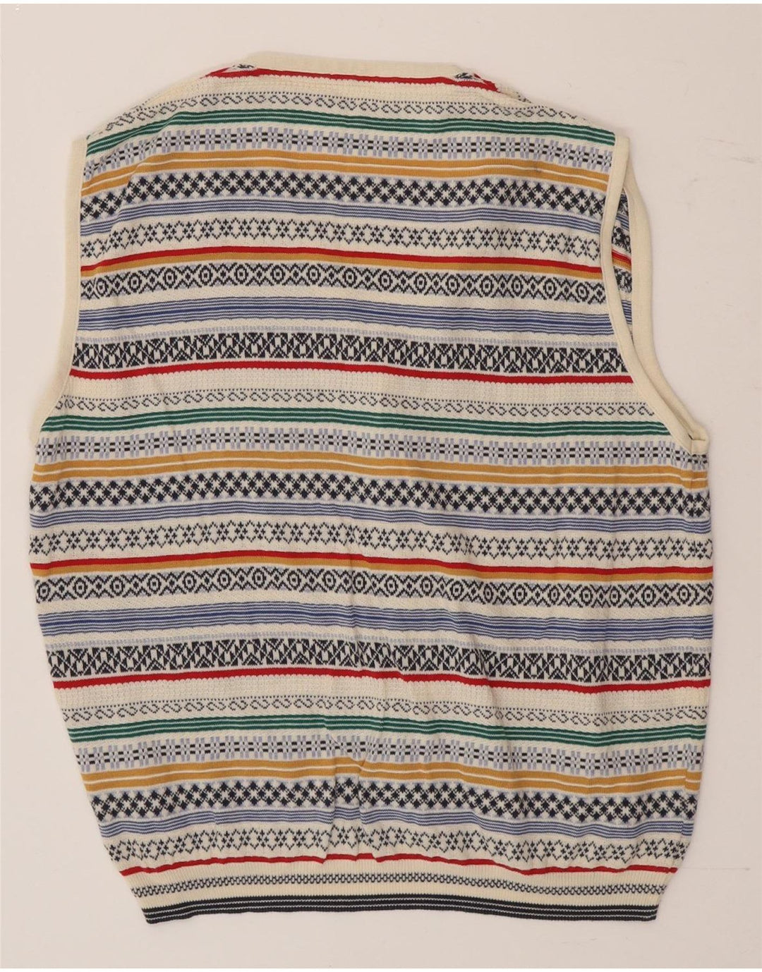 Gabriella Frattini Mens Cardigan Sweater Medium Multicoloured Fair Isle