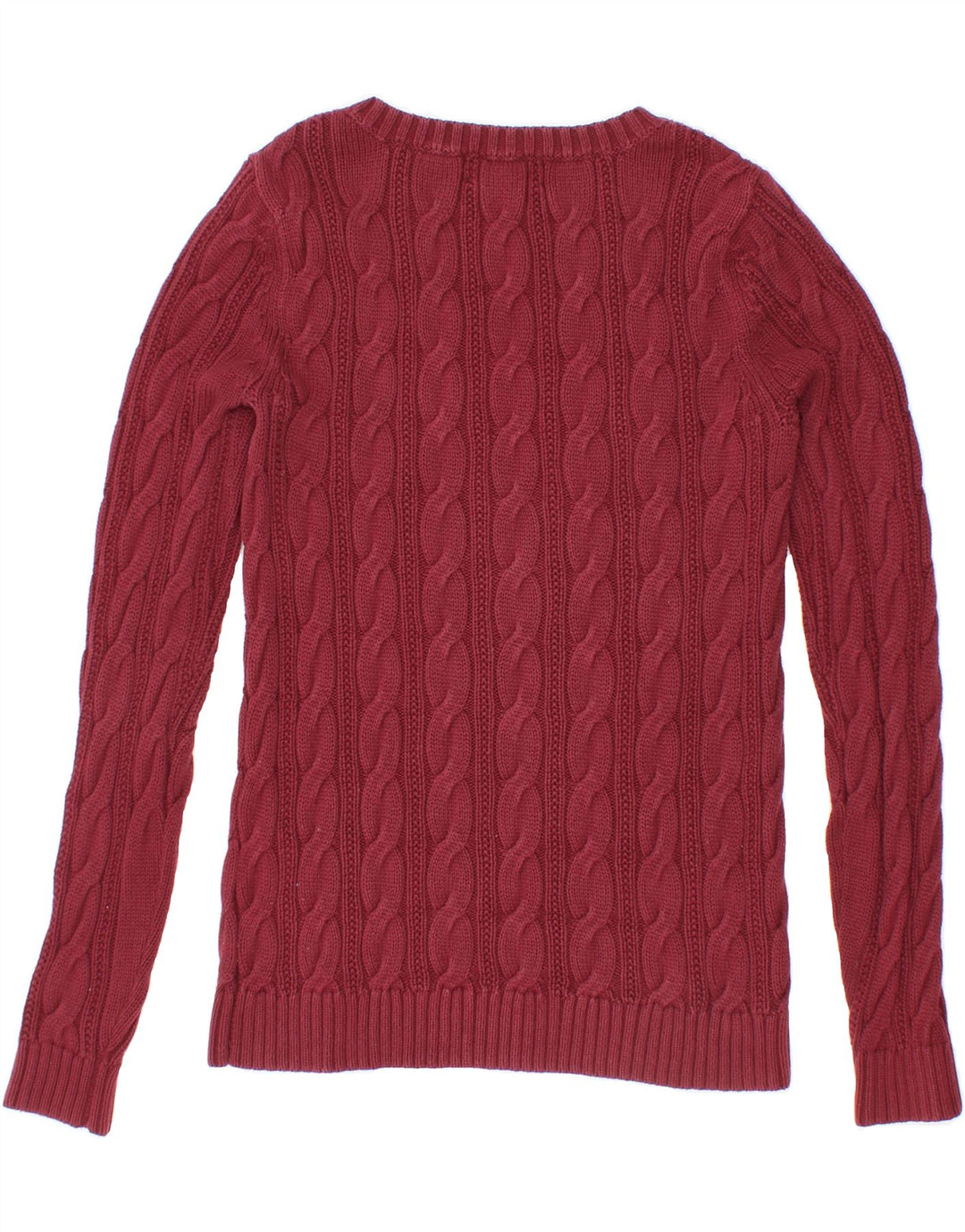 LANDS END Womens Boat Neck Jumper Sweater US 2/4 XS Maroon Cotton Vintage Lands End and Second-Hand Lands End from Messina Hembry 