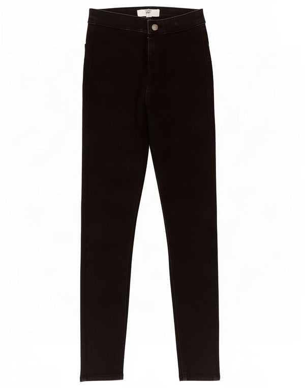 Topshop Womens Joni Crop Skinny Jeans W25 L26 Black Cotton