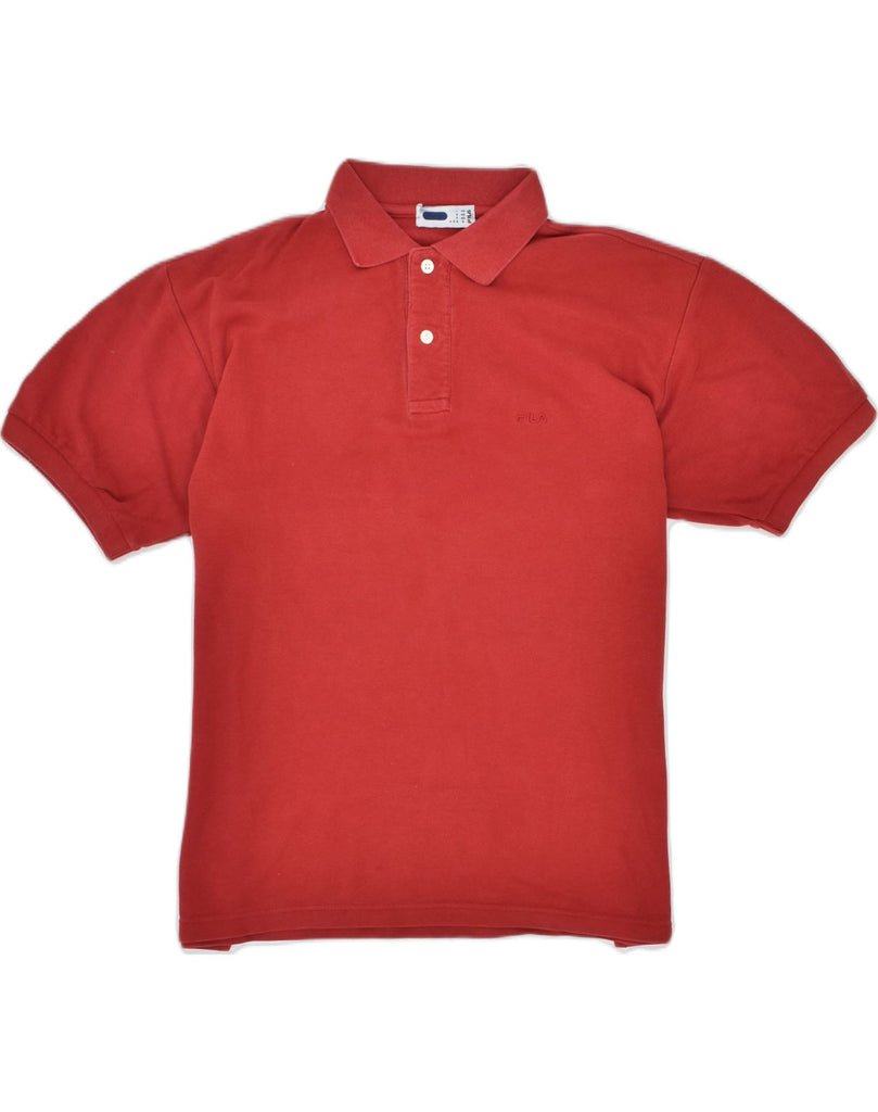 FILA Mens Loose Fit Polo Shirt IT 48 Medium Red Cotton | Vintage | Thrift | Second-Hand | Used Clothing | Messina Hembry 