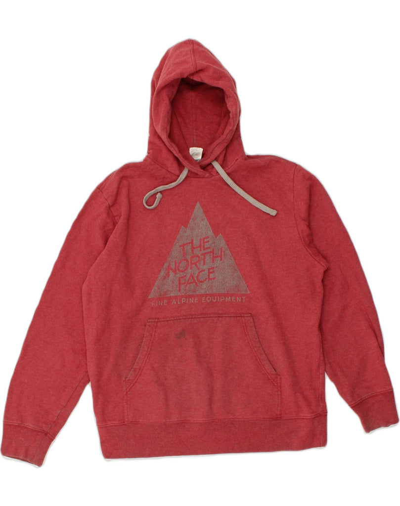 THE NORTH FACE Mens Graphic Hoodie Jumper Large Burgundy Cotton | Vintage The North Face | Thrift | Second-Hand The North Face | Used Clothing | Messina Hembry 