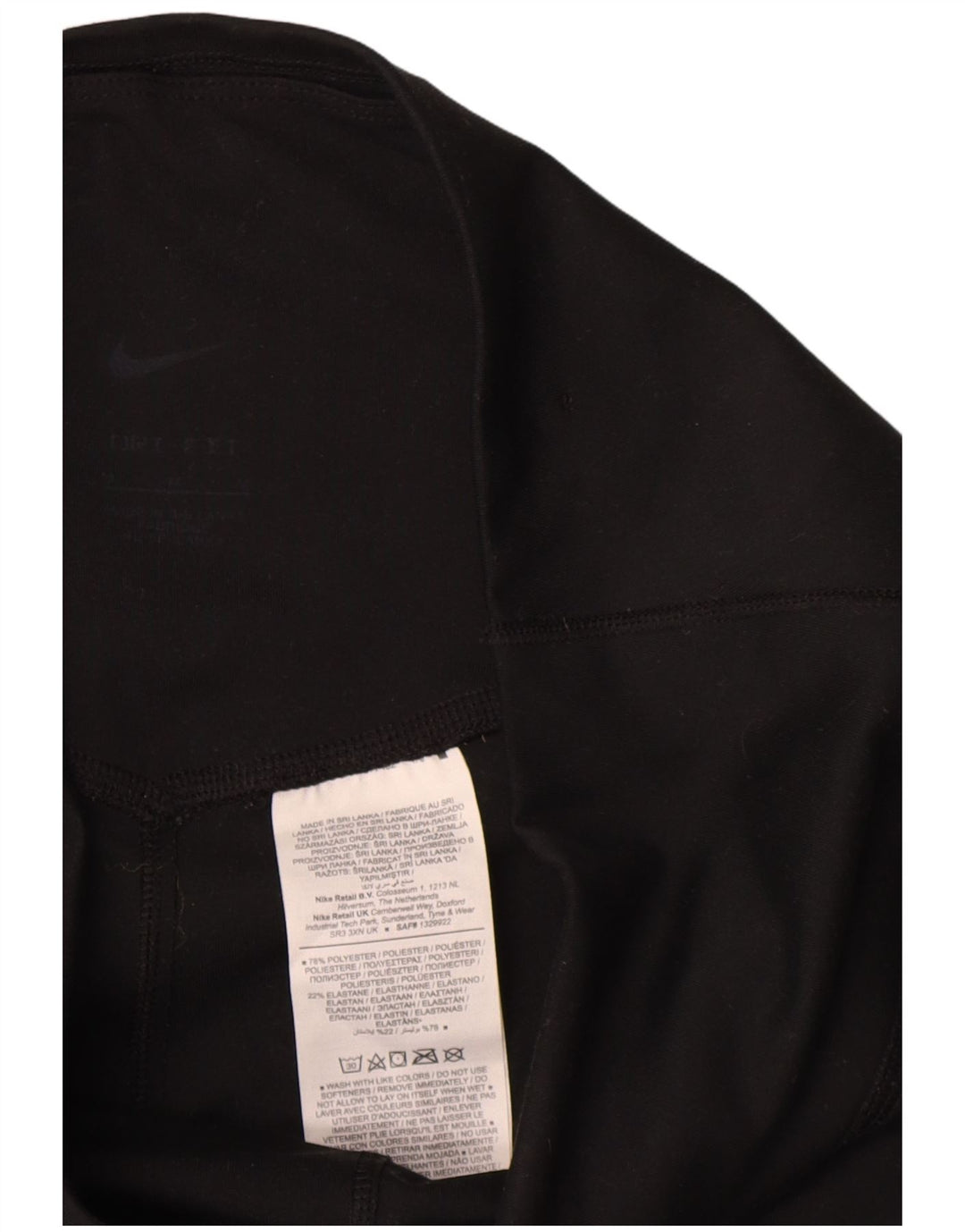 Nike Womens Leggings UK 12 Medium Black Polyester
