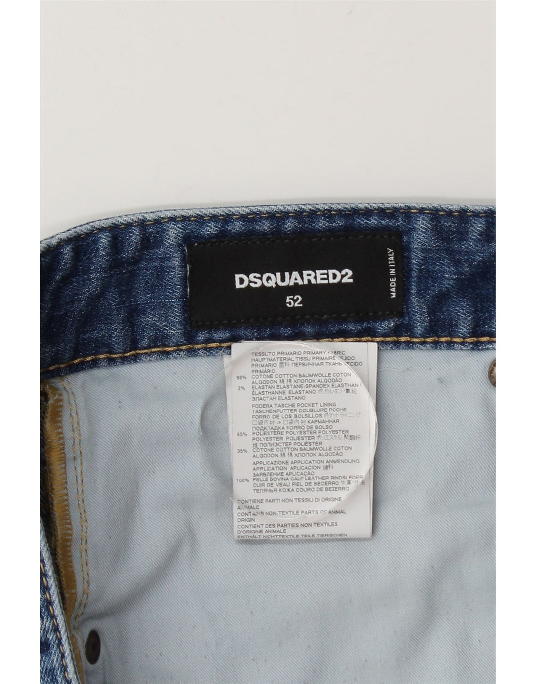 Dsquared2 Mens Distressed Slim Jeans IT 52 XL W38 L28 Blue Cotton